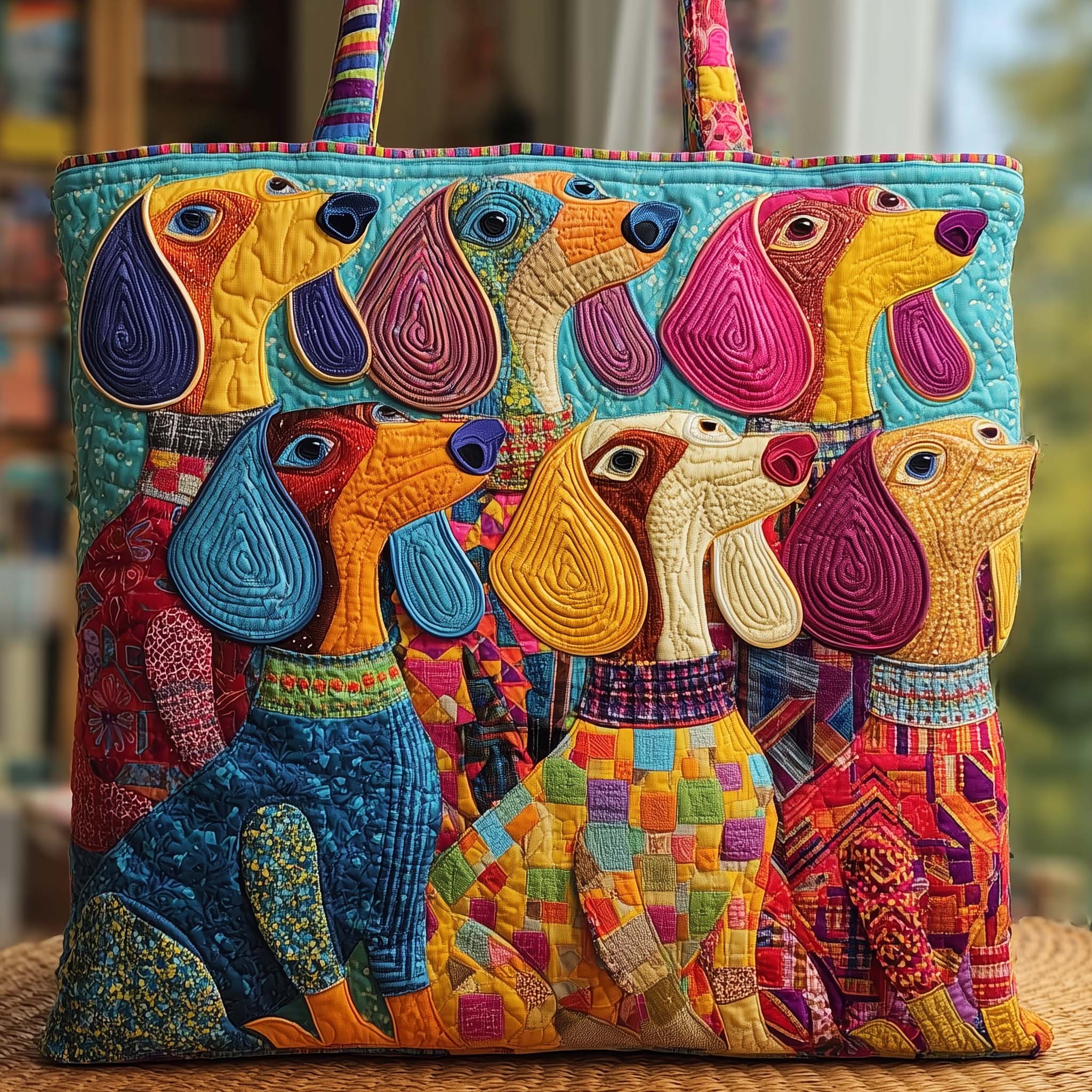 Long Pup Quilted Tote Bag GFTOYC2489